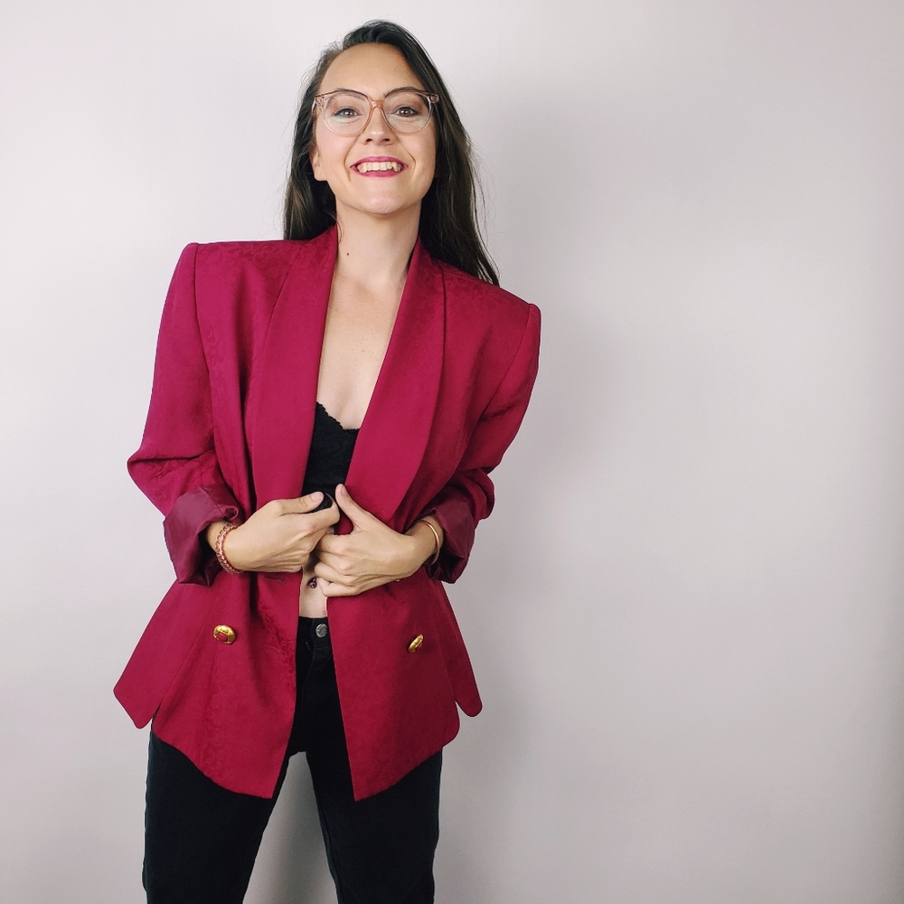 Vintage Preston & York Fuchsia  Blazer Petite